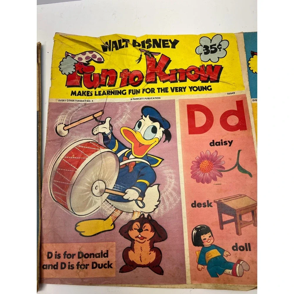 VTG‎ 1972 Walt Disney Fun to Know Magazines Lot of 3 Number 2, 4, 10